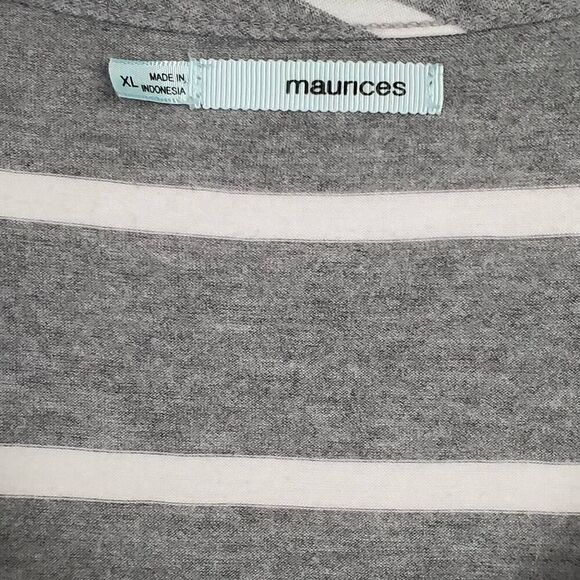 Maurices Medium Gray Stripe Top - Picture 3 of 5